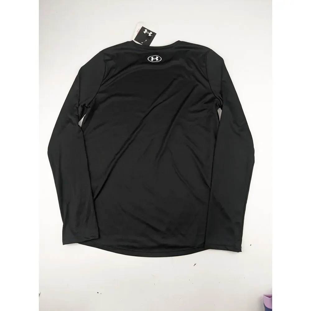 Under Armour Girls Black LS Athletic Shirt - Large